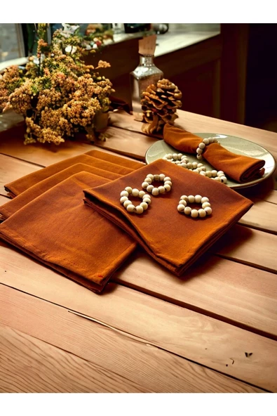 Tarçın Premium Peçete Takımı 6lı (TOKA HEDİYELİ) 40x40 - 2