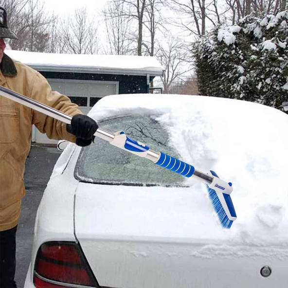 Michelin MC6866 Teleskopik Saplı 3’ü Bir Arada Kar Fırçası ve Buz Kazıyıcı, Silecek Temizleyici - 5