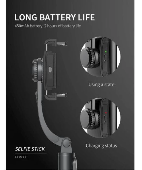 Telefon Sabitleyici Gimbal Deklanşör İos Android Destekli - 7