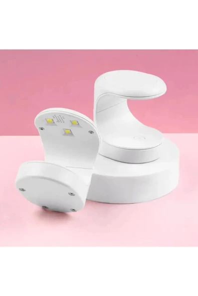 Mini Uv Led Işık Oje Tırnak Kurutucu Tasarımlı Express Protez Tırnak Kiti Kurutma Cilası - 3