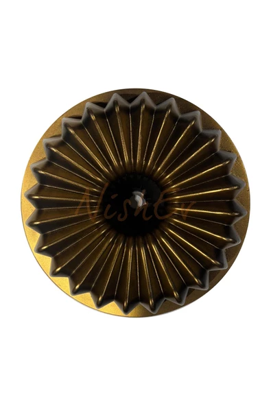 Nishev Hanımeli Döküm Kek Turta Kalıbı Gold Renk 26cm - 2