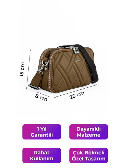 Kriste Bell Kadın Çapraz Askılı Çanta Taba 7146 - Resim 2