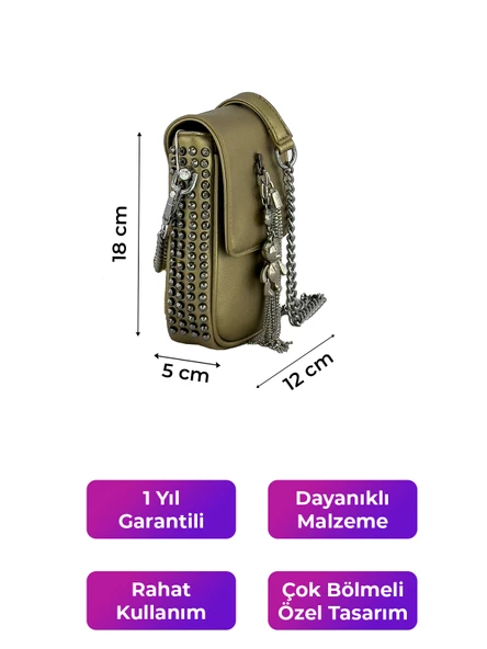 Kriste Bell Kadın Çantası Çapraz Askılı Altın 26308 - 3