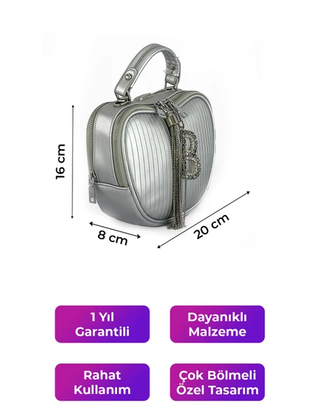 Kriste Bell Kadın Çantası Çapraz Askılı Gümüş 26300 - Resim 2