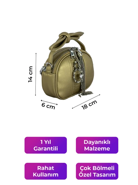 Kriste Bell Kadın Çantası Çapraz Askılı Altın 26304 - 2