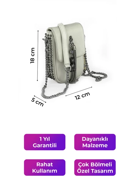 Kriste Bell Kadın Çantası Çapraz Askılı Beyaz 26308 - Resim 2