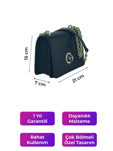 Kriste Bell Kadın Çapraz Askılı Çanta Siyah 7175 - 2