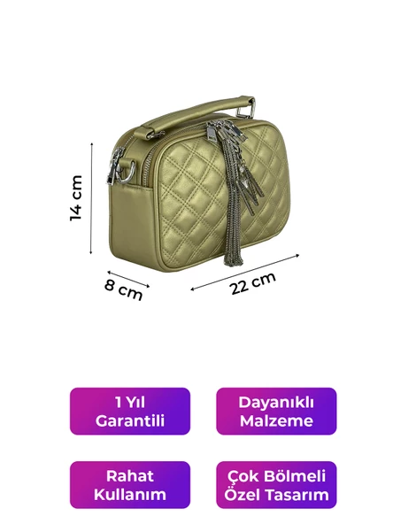 Kriste Bell Kadın Çantası Çapraz Askılı Altın 26316 - 2