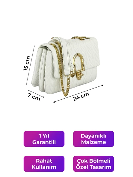 Kriste Bell Kadın Çanta Beyaz 26411 - Resim 2