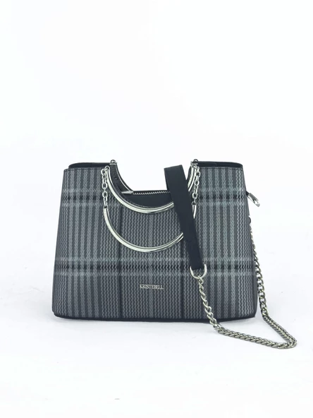 Kriste Bell Kadın Çanta Ekose Platin 7140 - Resim 4