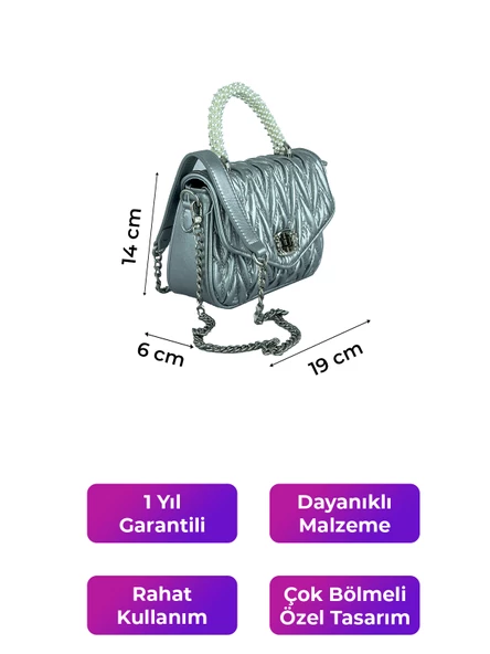 Kriste Bell Kadın Çanta Gümüş 26383 - Resim 2