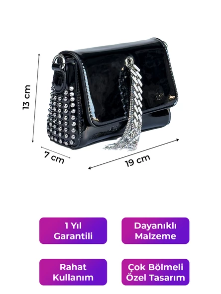 Kriste Bell Kadın Çanta Rugan Siyah 26367 - 2