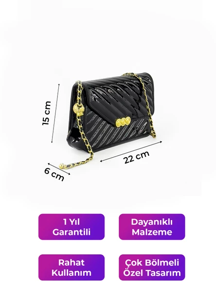 Kriste Bell Kadın Çanta Rugan Siyah 26468 - 4