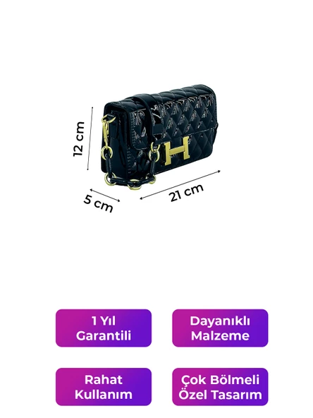 Kriste Bell Kadın Çanta Rugan Siyah 26464 - 2