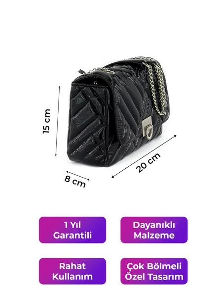 Kriste Bell Kadın Çanta Rugan Siyah 26541 - 2