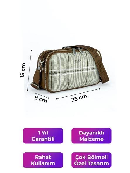 Kriste Bell Kadın Çapraz Askılı Çanta Bej Taba 7146-E - 2