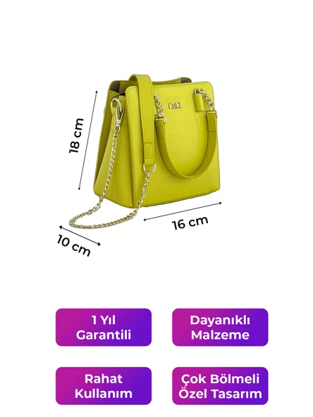 Kriste Bell Kadın Çantası Sarı 7139 - Resim 2