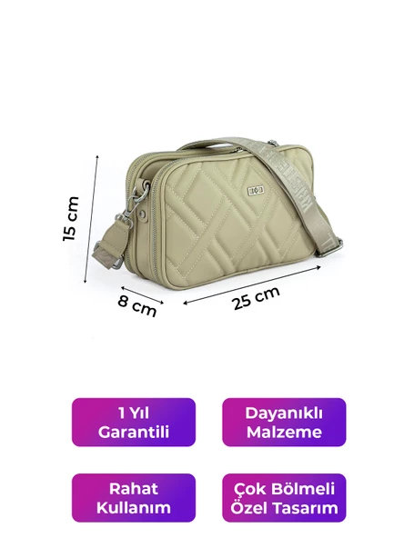 Kriste Bell Kadın Çapraz Askılı Çanta Bej 7146 - Resim 2