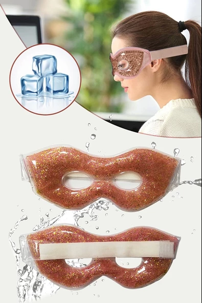 Epilons-Simli Jel Göz Pedi Buz Maskesi Uyku Maskesi