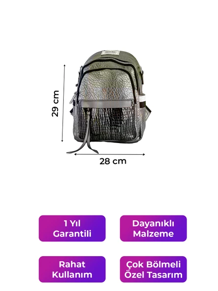 Kriste Bell Kadın Sırt Çanta Pewter 26458 - 2