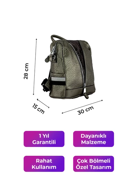 Kriste Bell Kadın Sırt Çanta Pewter 26457 - 2