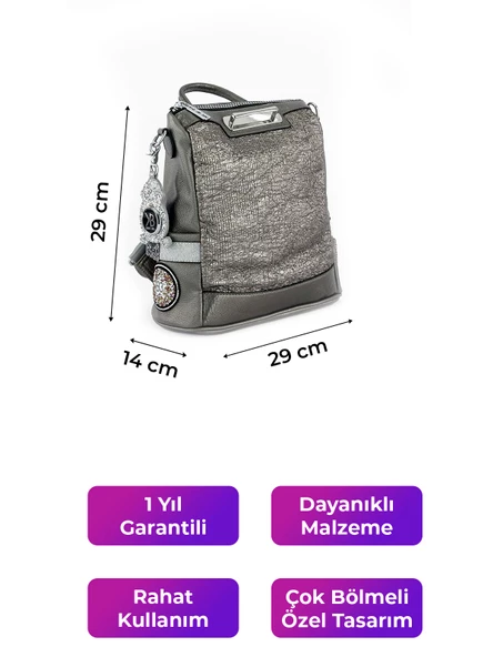 Kriste Bell Kadın Sırt Çanta Pewter 26449 - 2