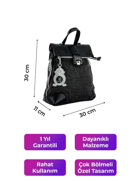 Kriste Bell Kadın Sırt Çanta Siyah 26450 - 2