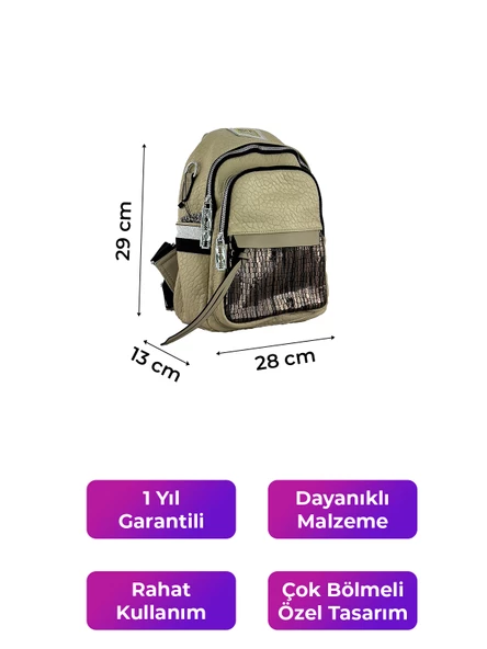 Kriste Bell Kadın Sırt Çanta Taupe 26458 - 2