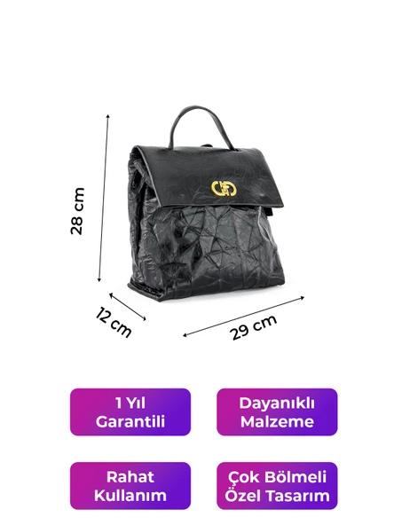 Kriste Bell Kadın Sırt Çanta Siyah 26494 - 2