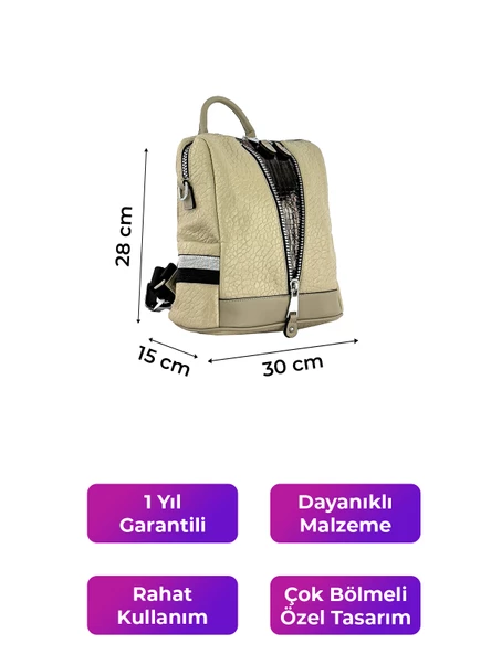 Kriste Bell Kadın Sırt Çanta Taupe 26457 - 2