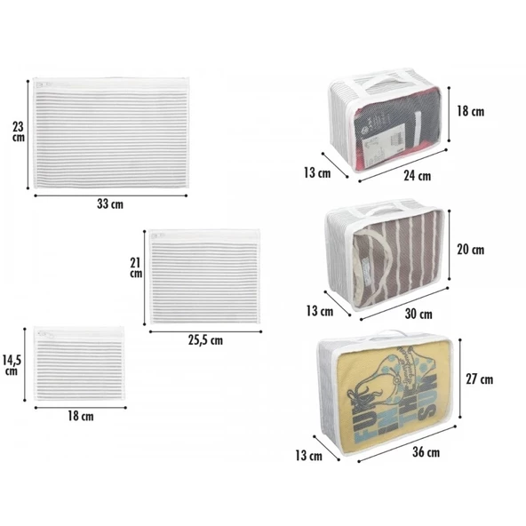 Bavul İçi Organizer Seti - Yatak Odası Organizer Set - Makyaj Organizer Mini Hurçlar (6 Parça) - 5