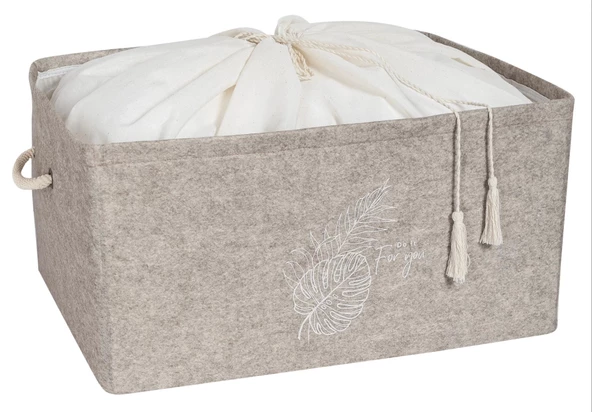 Torbalı Ve Kulplu Dolap İçi Düzenleyici Çok Amaçlı Organizer Keçe Kutu (maxi) - 03464 - 2