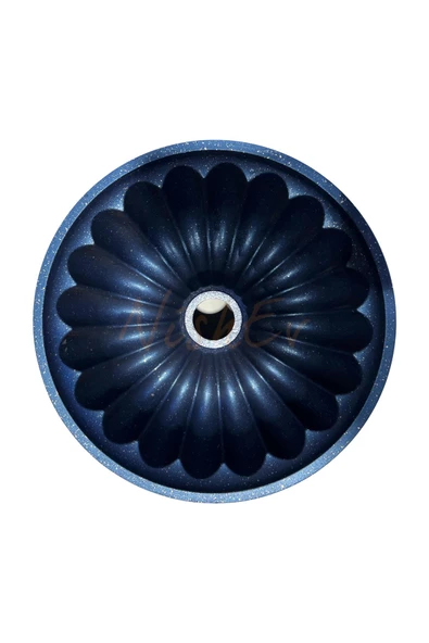 Nishev Hanımeli Döküm Kek Turta Kalıbı Mavi Renk 26 cm - 2