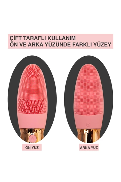 Derin Gözenek Temizliği İçin İnce Kaba Silikon Uçlu Elektrikli Yüz Temizleme Fırçası - 8