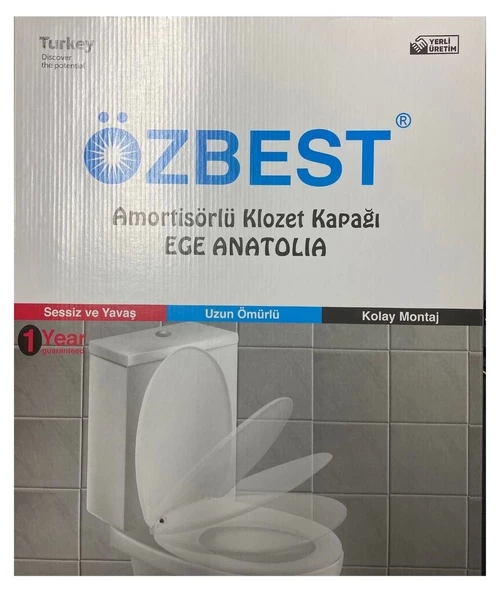 Lüks Yavaş Kapanan Amortisörlü Klozet Kapağı Ses Önleyicili, Kolay Montaj Her modele uyumlu - 2