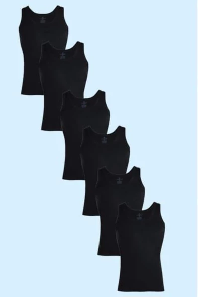 CEYLANOĞLU ERKEK PENYE ASKILI ATLET 6 ADET  SİYAH XS - Resim 2