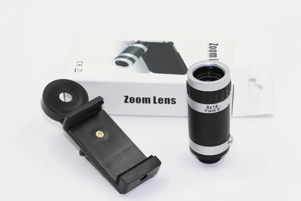 8x18 Zoom Teleskop Telefon Kamera Lensi Mini El Dürbünü - 2