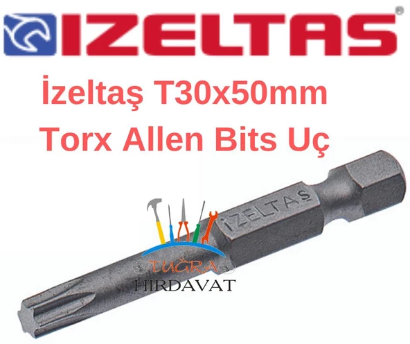 İzeltaş T30x50 Bits Torx Alyan Tornavida Ucu Matkap Uç
