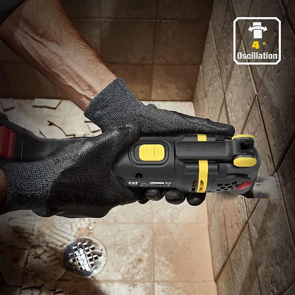CAT DX41 18Volt/4.0Ah Li-ion Tek Akülü Kömürsüz Profesyonel Çok Amaçlı Devir Ayarlı Raspalama+14 Adet Aksesuar - 5