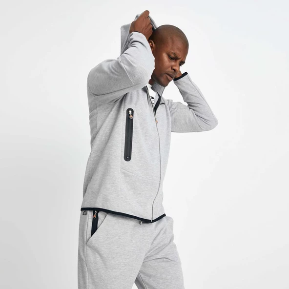 Ellesse Erkek Sweatshirt Fermuarlı Kapüşonlu Gri - 3