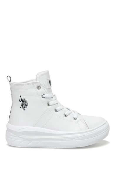 U.S. Polo Assn. Kız Çocuk Clementine JR PU 3PR Spor Ayakkabı Beyaz 101390022