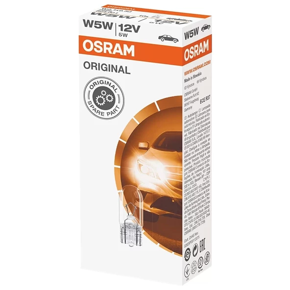 Osram Dipsiz Ampul 12V 5W T10 W5W 2825 10'lu Pake