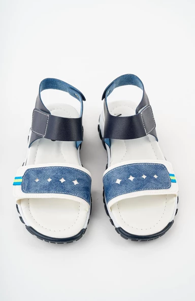 Muggo MİCKEY Garantili Günlük Ortopedik Hafif Taban Tek Bant Cırtlı Unisex Çocuk Sandalet - 9