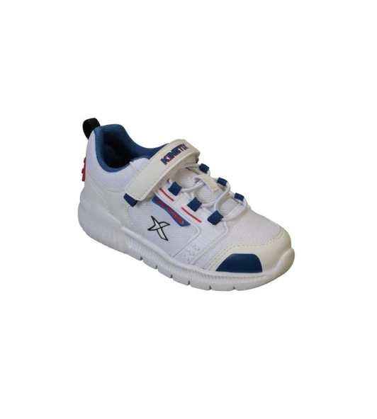 KİNETİX Erkek Çocuk Beyaz Lacivert Çırtlı Rahat Hafif Comfort Taban Sneacer Spor Ayakkabı - 4