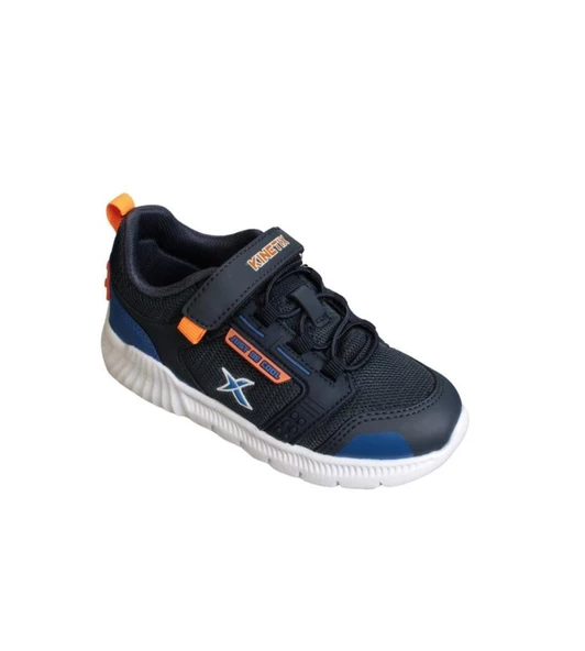 KİNETİX Erkek Çocuk Beyaz Lacivert Çırtlı Rahat Hafif Comfort Taban Sneacer Spor Ayakkabı - 2