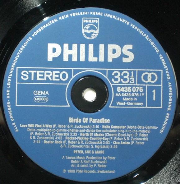Peter  Sue & Marc – Birds Of Paradise pop tarz plak alithestereo - 3