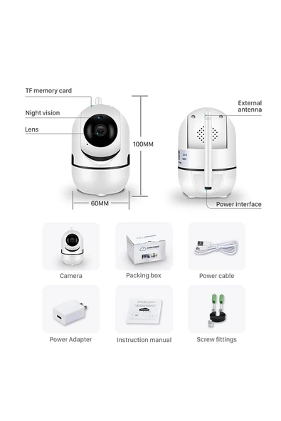 Ev Güvenlik Kamerası, Bebek Izleme, Bebek Monitoring Kamerası, Hareket Algılama , Sesli Görüşme - 6