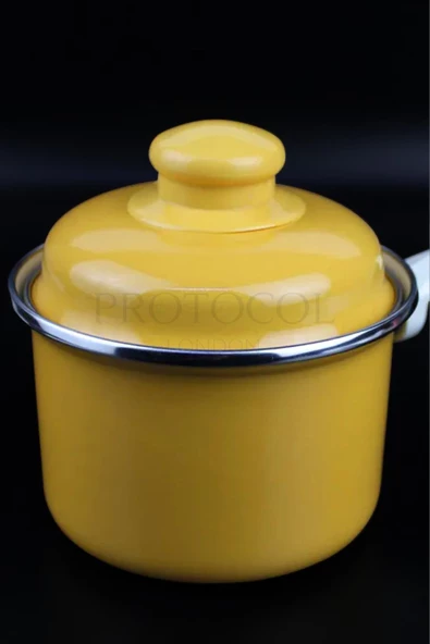 Protocol London Emaye Süt Isıtma Rafadan Yumurta Haşlama Sos Hazırlama Tavası 12 cm 800 ml - Sarı - 2