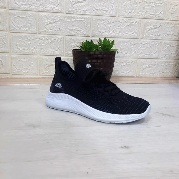 M.P 1501 Siyah-Beyaz Fuspetli Rahat ve Hafif Bayan Spor Ayakkabı - Resim 9