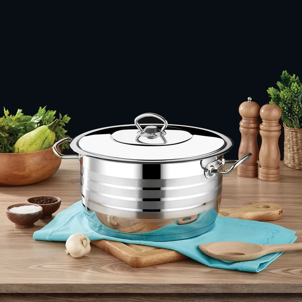 Safinox Flavia Çelik Derin Tencere 20x13 cm-4.10 Litre - Resim 2